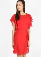 Vero Moda Red Colored Solid Shift Dress