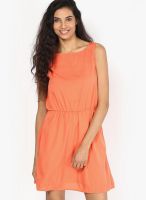 Vero Moda Red Colored Solid Skater Dress