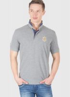 Wilkins & Tuscany Grey Solid Polo T-Shirts