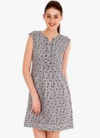 109F Grey Printed Shift Dress