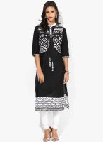 Aairah Black Printed Jacket Kurta Set