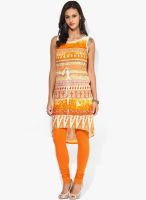 Aairah Orange Printed Kurti