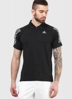 Adidas Black Solid Polo T-Shirts