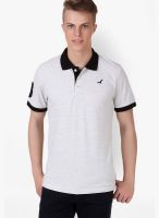 American Crew White Solid Polo T-Shirts