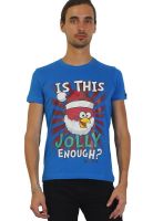 Angry Birds Blue Printed Round Neck T-Shirts