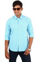 Barrier Reef Men's Checkered Casual Light Blue, White Shirt