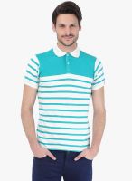Basics Green Striped Polo T-Shirts