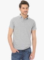 Basics Grey Solid Polo T-Shirt