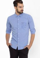 Basics Solid Blue Casual Shirt