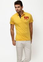 Basics Yellow Solid Polo T-Shirts