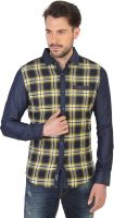Being Human Men's Checkered Casual Yellow Shirt
