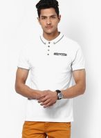 Bellfield White Contrast Placket Polo T Shirt