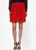 Besiva Red Flared Skirt
