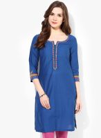 Biba Blue Cotton Kurta