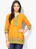 Biba Yellow Printed Kurtis