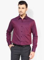 Blackberrys Maroon Solid Slim Fit Formal Shirt