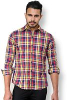 Blackbuk India Men's Checkered Casual Red, Blue Shirt