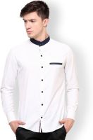 Blackbuk India Men's Polka Print Casual White, Black Shirt