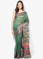 Bunkar Green Printed Saree