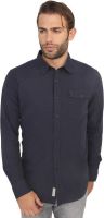 Calvin Klein Men's Solid Casual Dark Blue Shirt