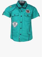 Cool Quotient Green Casual Shirt