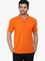 Cotton County Premium Orange Solid Polo T-Shirts