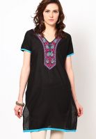 Dhwani Black Printed Kurtis