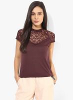 Dorothy Perkins Brown Embroidered Blouse