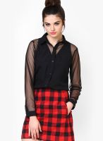 Faballey Black Solid Shirt