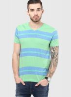 Fame Forever By Lifestyle Green V Neck T-Shirt
