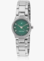Fastrack 6114Sm03 Silver/Green Analog Watch