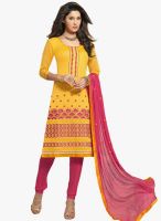 Fianna Yellow Embroidered Dress Material