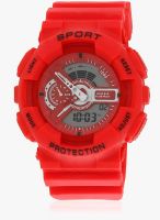 Fluid Fs208-Rd01 Red/Red Analog & Digital Watch