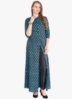 Folklore Aqua Blue Printed Kurtas