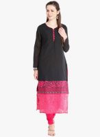 Folklore Black Embroidered Kurta