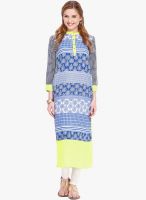 Folklore Blue Printed Kurta