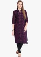 Folklore Purple Printed Kurtas