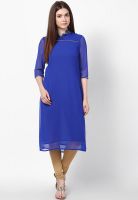 G Blue Solid Kurta