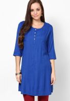 G Blue Solid Kurta