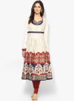 G Off White Embellished Anarkali