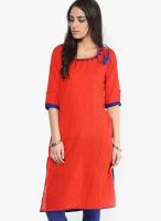 G Red Solid Kurta