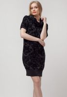 Gas Black Colored Printed Shift Dress