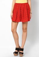 Ginger By Lifestyle Red Flared Skirt