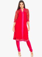 Globus Red Printed Kurtas