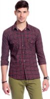 Goodkarma Men's Checkered Casual Maroon Shirt