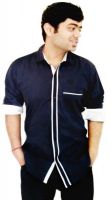 Hd Rascals Men's Solid Casual Blue Shirt
