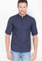 Highlander Solid Navy Blue Casual Shirt