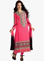 Hypnotex Pink Embroidered Dress Material