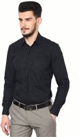 I Know Men's Solid Casual Black Shirt