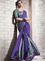 Inddus Blue Printed Saree